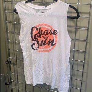 Chase The Sun Sleeveless Muscle T Shirt Medium / Large